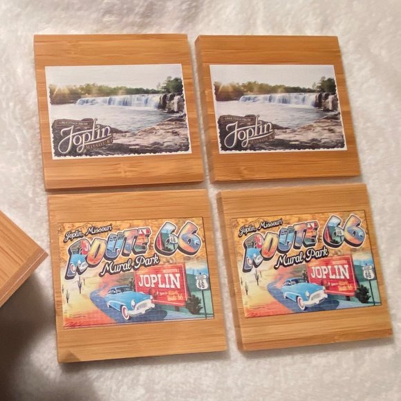 NWT Joplin Missouri Route 66 Set of Wooden Coasters - Picture 7 of 16